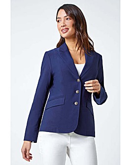 Roman Button Detail Stretch Blazer