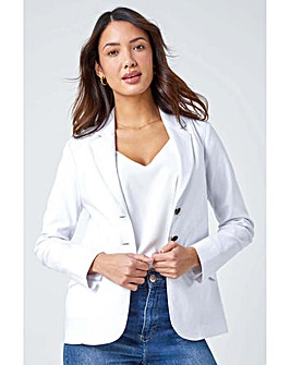 Roman Button Detail Stretch Blazer