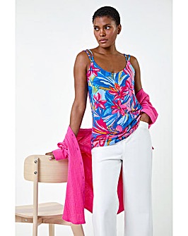 Roman Tropical Floral  Detail Cami Top
