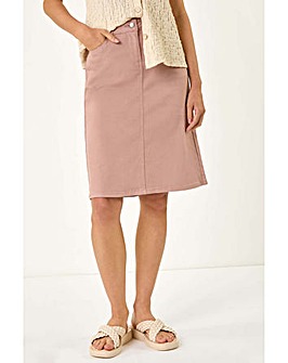 Roman Cotton Denim Stretch A line Skirt