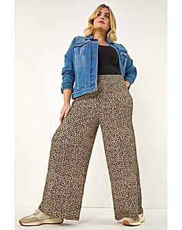 Roman Curve Textured Animal  Trousers