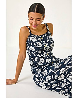 Roman Floral Print Midi Sundress