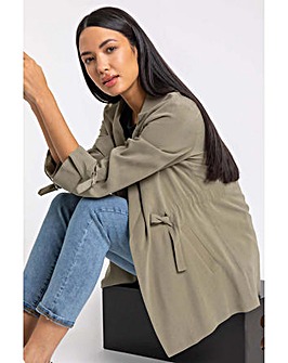 Roman Tie Waist Longline Jacket