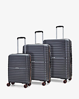 Rock Hydra-Lite 3pc Suitcase Set - Charcoal