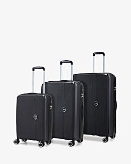 Rock Hudson 3pc Suitcase Set Black