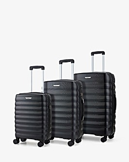 Rock Berlin 3pc Suitcase Set Black