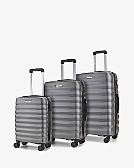 Rock Berlin 3pc Suitcase Set Charcoal