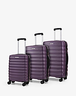 Rock Berlin 3pc Suitcase Set Purple