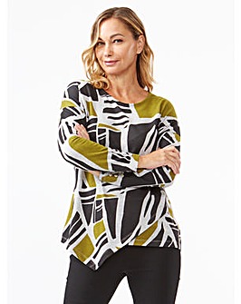 VIZ-A-VIZ ALL OVER ABSTRACT PRINT TOP
