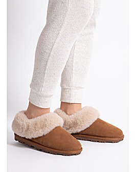 totes Ladies Real Suede Bootie W/Fur Cuff & Lining