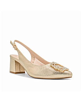Paradox London Filomena Wide E Fit Block Heel Courts