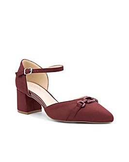 Paradox London Farina Wide E Fit Block Heel Courts