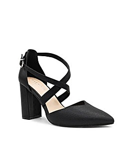 Paradox London Felicia Wide E Fit Block Heel Courts