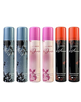 Le Jardin Bundle of 5 Body Sprays 6TH SPRAY FREE