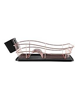Tower Rose Gold Dish Rack with Black Tray