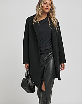 Black Faux Wool Coat