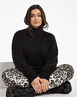 Cosy High Neck Volume Sleeve Jumper