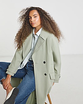 Sage DB Faux Wool Coat