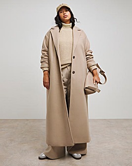 Mocha Faux Wool Maxi Coat