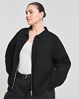 Black Cropped Utility Jacket