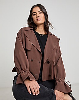 Raisin Drape Cropped Trench