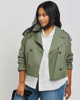 Khaki Cropped Trench