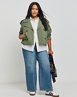 Khaki Cropped Trench