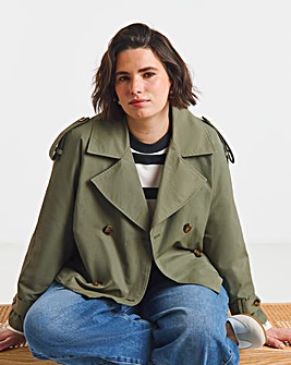 Khaki Cropped Trench