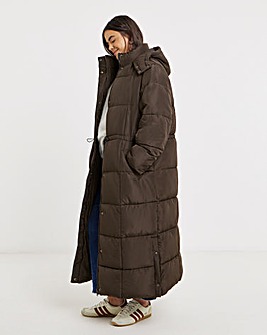 Chocolate Maxi Padded Duvet Coat