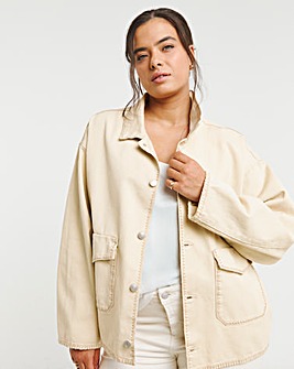 Neutral Stitch Detail utility Jacket