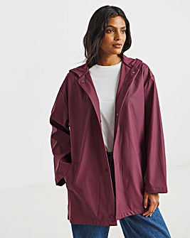 Burgundy Short Rubberised Raincoat