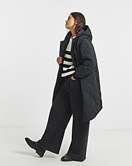 Black Quilted Hybrid Jacket/ Gilet