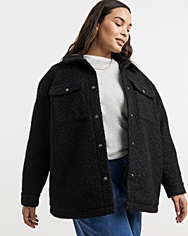Black Teddy Pocket Shacket