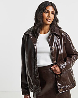 Burgundy Lacquer Trucker Jacket