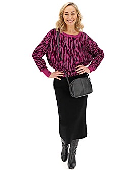 Zebra Knitted Midi Dress