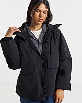 Black Lightweight Tech Parka