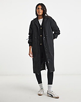 Black Longline Tech Parka