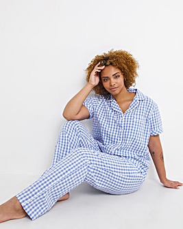 Pretty Secrets Cotton Seersucker Button Through Pyjama Set
