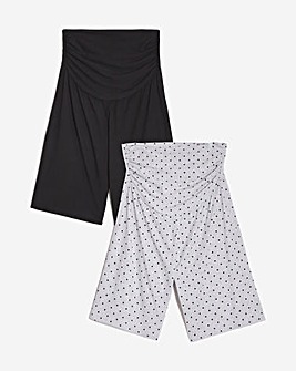 Pretty Secrets 2 Pack Maternity Over Bump Culottes