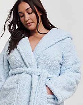 Pretty Secrets Short Sherpa Hooded Dressing Gown