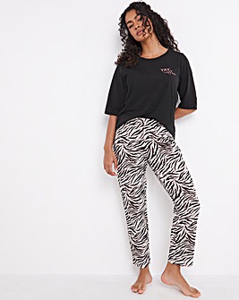 Pretty Secrets Zebra Wide Leg Pyjama Set