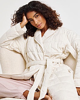 Pretty Secrets Long Quilted Dressing Gown