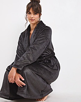 Pretty Secrets Black Glitter Fleece Robe