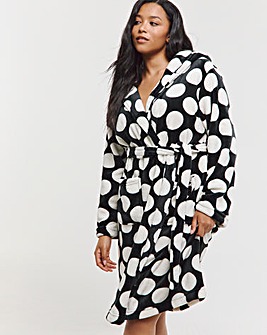 Pretty Secrets Spot Fleece Dressing Gown