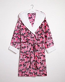 Pretty Secrets Zebra Fleece Dressing Gown