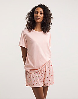 Pretty Secrets Strawberry Print Value Pyjama Shortie Set