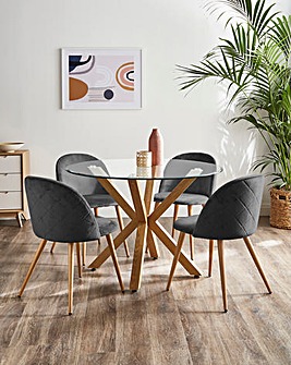 Bodie Dining Table with 4 Klara Chairs