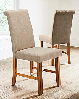 Lincoln Pair of Fabric Dining Chairs