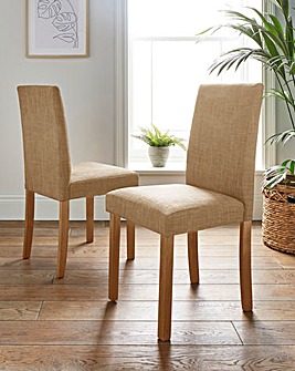 Classic Fabric Pair of Dining Chairs