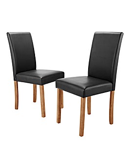 Pair of Ava Faux Leather Dining Chairs